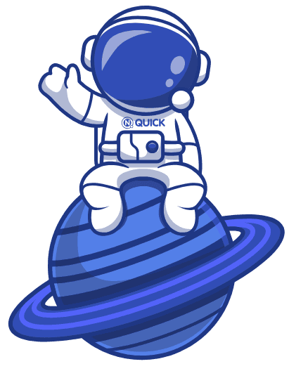 Astronauta da Quick sentado em um planeta